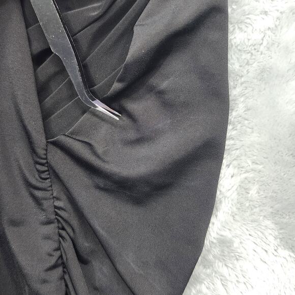 Vintage Y2K Wet Seal Top Womens M Black Studded V-Neck Drape Front Tank Biker - Picture 5 of 10